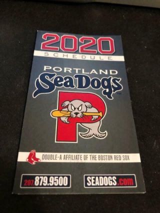 2020 Portland Sea Dogs Baseball Pocket Schedule Red Sox Affiliate