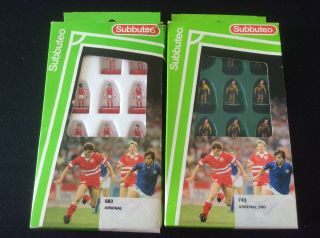 Subbuteo Vintage Table Soccer Team,  Arsenal & Arsenal 2nd Boxes.