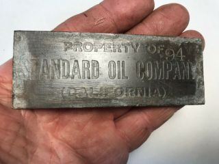 Vintage Antique Brass Standard Oil California Nameplate Name Plaque.