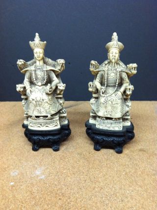 Vintage Italian/chinese Resin Statues - Emperor And Emperess