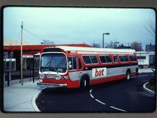 Vintage Mbta Kodachrome 35mm Slide Old Bus Boston Transit Bat Red 1976
