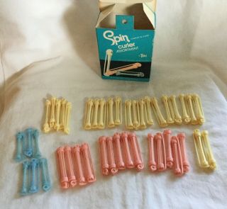 Vintage Toni Spin Curler Assortment 42 Hair Rollers Perm Rods 1
