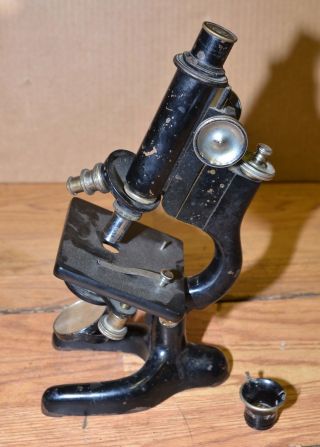 Antique Bausch & Lomb Microscope Leitz Wetzlar Maine Zeiss Lens Collectible Tool