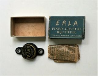 Vintage Erla Fixed Crystal - Nos - Nib - 1923 Antique Radio Xtal