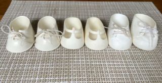 3 Pair Vintage Cabbage Patch Kids Doll White Sneakers Shoes
