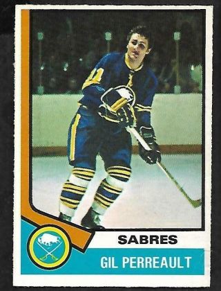 1974 - 75 Opc (o - Pee - Chee) Nhl Hockey: 25 Gilbert Perrault,  Buffalo Sabres