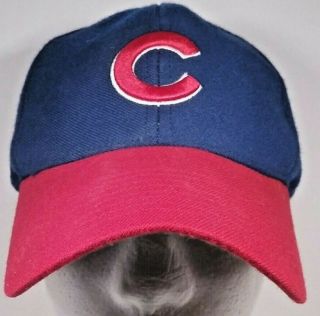 Mlb Chicago Cubs Strap - Back Baseball Cap Navy Blue Red Bill C Logo Vintage Hat