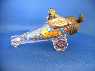 Antique Glass & Tin Toy Airplane Spirit Of Goodwill Candy Container Circa 1920