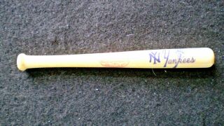 Miniature Baseball Bat York Yankees From 1970 
