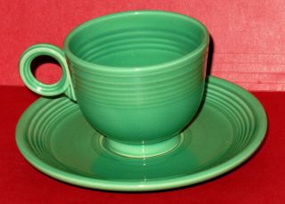 Vintage 1936 Light Green Fiesta Tea Coffee Cup & Saucer - & Awesome