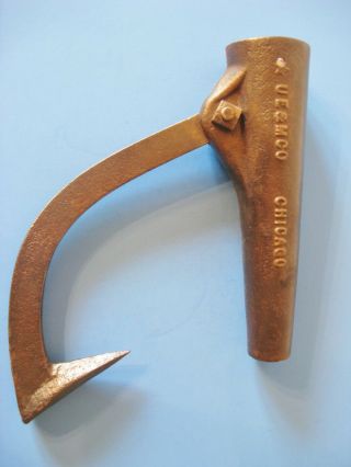 Vintage Antique Peavey Cant Hook Head Logging Tool - U E & M Chicago