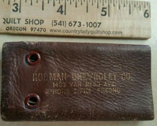 Vintage Rodman Chevrolet Co.  Leather Key Case Holder Fresno,  Ca Phone 3 - 7101