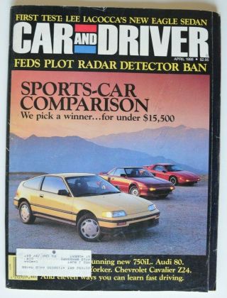 Car And Driver April 1988 Bmw 750il Chevy Cavalier Z24 Mazda Rx7 Turbo Ii