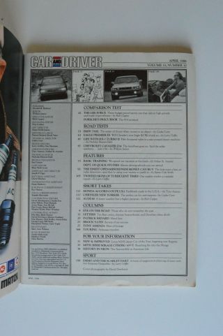 CAR and DRIVER april 1988 BMW 750iL Chevy Cavalier Z24 Mazda RX7 Turbo II 2