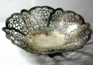 Antique Lovelace International Silver Co.  Filigree Footed Silver Plated Bowl 3016