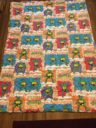 Teenage Mutant Ninja Turtles Comforter Blanket 60x83 Inch Vintage 1988 Sz Twin