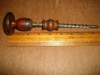 T413 Antique Wood Handle Push Drill 1800 