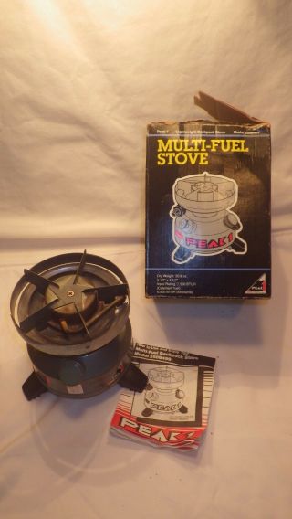 Coleman Peak 1 Multi - Fuel Camp Stove Model 550b - 499 With Instructions & Box