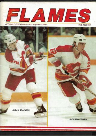 1983 - 84 Nhl Hockey Program,  Minnesota North Stars At Calgary Flames,  March 31