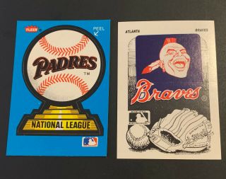 1989 Fleer Baseball Sticker San Diego Padres Nl Atlanta Braves Chief Noc - A - Homa