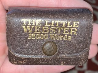 Antique The Little Webster Miniature Dictionary 18000 Words Leather Book Doll
