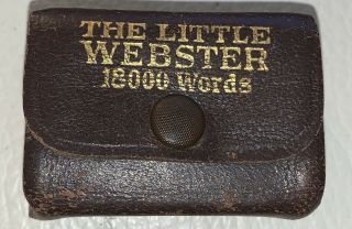 ANTIQUE THE LITTLE WEBSTER MINIATURE DICTIONARY 18000 WORDS Leather Book Doll 2