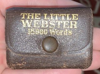 ANTIQUE THE LITTLE WEBSTER MINIATURE DICTIONARY 18000 WORDS Leather Book Doll 3