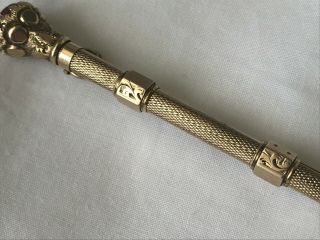Antique Victorian Gold Filled Retractable Sliding Pen Pencil