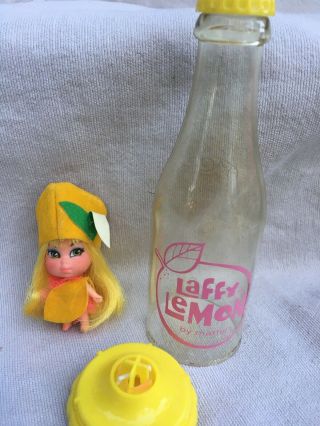 Vtg 1967 Liddle Kiddles Laffy Lemon Kola Cola Soda Bottle Little Doll Yellow