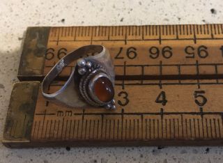 Vintage Silver Ring With Carnelian Stone