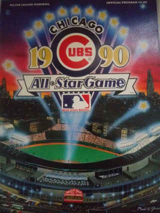 1990 Mlb All - Star Game Program @ Chicago Cubs.