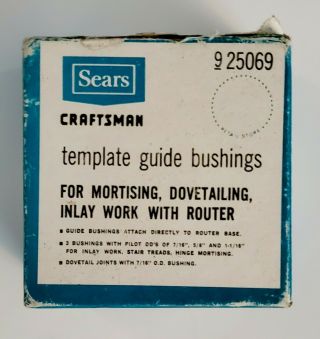 Vintage Craftsman Template Guide Bushings Set With Instructions Usa
