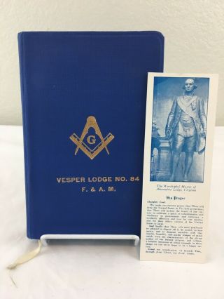 Vintage Masonic Freemason Vesper Il Lodge No.  84 F&am Mason 1951 Solomon 