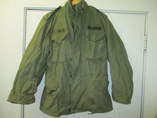1971dtd M - 65 Field Jacket Coat W Hood Us Army Vietnam War Og 107 Small Regular