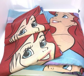 Vintage The Little Mermaid Double Flat Sheet & 2 Pillow Cases Full Size Fabric