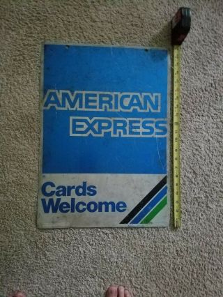 Antique Vintage American Express Metal 2 Sided Sign,  Man Cave Decor,  Circa 1989