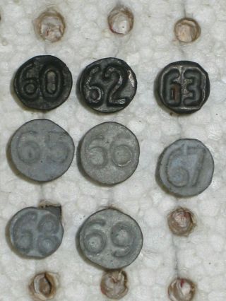 8 Different Steel 60’s Railroad Date Nails 1960 - 1969
