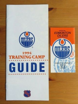 1994 Edmonton Oilers Training Camp Guide & 1989 - 90 Edmonton Oilers Schedule