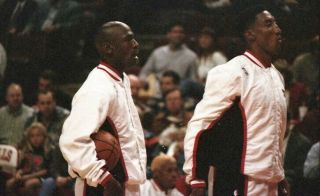 Color Photo Negative Michael Jordan & Scottie Pippen Bulls Duo