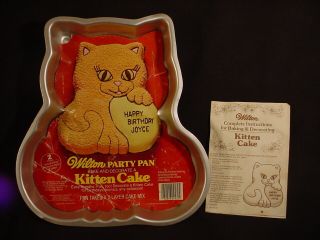 Vtg Wilton Kitten Cake Pan Kitty Cat Animal Metal Mold 1979 Tin Dessert Treat