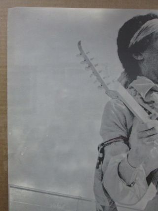 Jimi Hendrix Guitar Rock n ' Roll 1970s Vintage Poster black and white Inv G2124 3