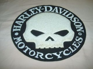 Harley Davidson Willie G Skull Emblem Patch Large 8 1/4 Inches Vest Black White