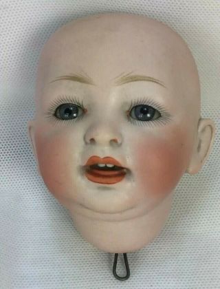 Hertel Schwab 152 Antique Doll Head Small Bisque W Blue Eyes Teeth Repair Parts