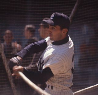 1963 Photo Transparency Joe Pepitone Batting York Yankees