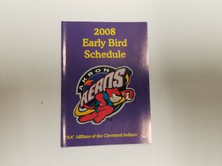Akron Aeros 2008 Early Bird Minor Baseball Pocket Schedule - Busson