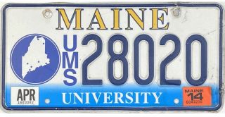 99 Cent 2014 Maine Ums University License Plate 28020