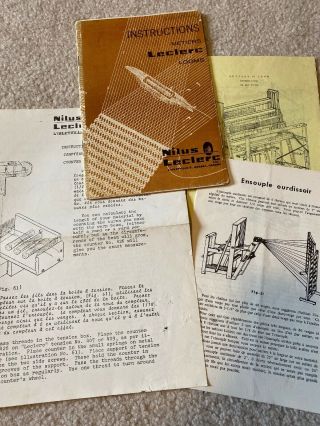 Nilus Leclerc Instructions Looms French English Canada Vintage Weaving Collect