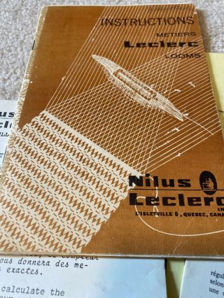 Nilus Leclerc Instructions Looms French English Canada Vintage Weaving Collect 2
