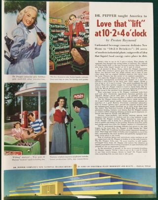 Dr.  Pepper Lg Color Ad 1949,  Beverage,  Pop,  Soda,  Dallas Tx Plant Orig/vtg