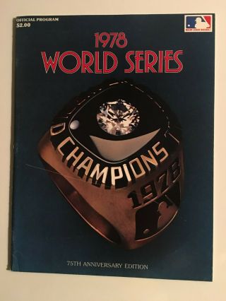1978 Mlb World Series Baseball Program - Yankees / Dodgers